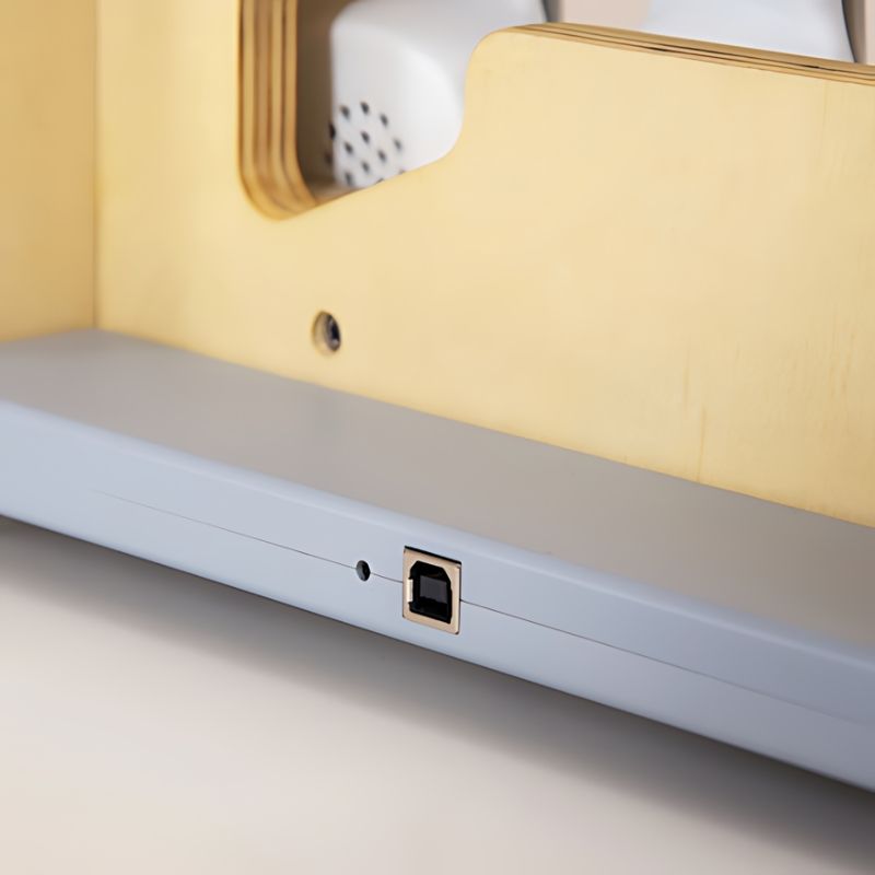 Close up of TTS Light Up Phone viewport detail, showing light and sensory stimulation elements that engage children in communication and early language activities