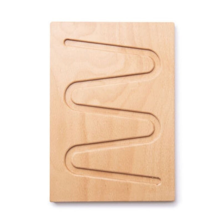Single TTS Breathing and Mindfulness Board showing engraved beech wood pattern detail, a compact self-regulation tool for home, school, and therapy use
