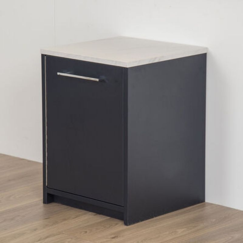 TTS Modern Living Dishwasher Navy showing the side-opening door and marble effect worktop - pretend play kitchen furniture for toddlers