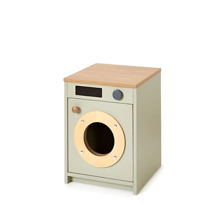 TTS Modern Living Washing Machine in Sage, a wooden pretend play appliance for early years home corners and classroom role play