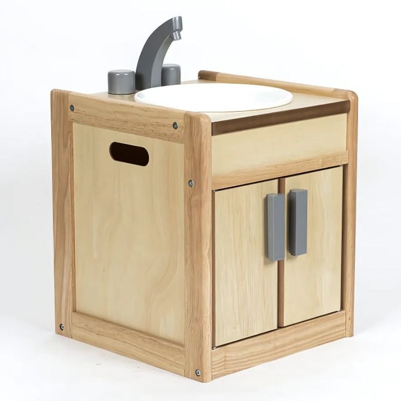 TTS Toddler Wooden Kitchen Units styled for early years classroom use, supporting EYFS curriculum and imaginative play