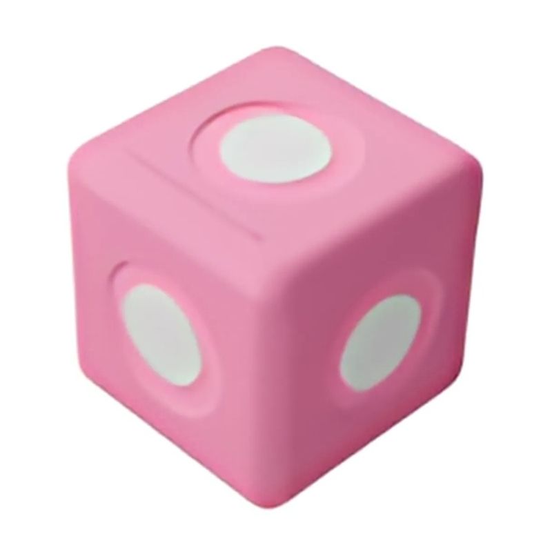 TUKI BIG Magnetic Foam Block pink cube from the Builder 12 set showing the large 10cm cube format, smooth closed-cell EVA foam surface, and waterproof construction of the individual large-format magnetic building block