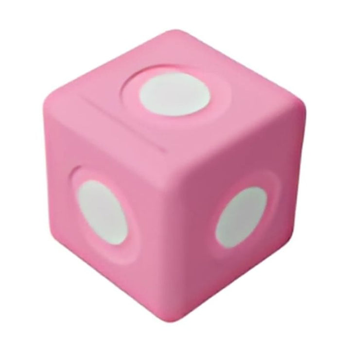 TUKI BIG Magnetic Foam Block pink cube from the Builder 12 set showing the large 10cm cube format, smooth closed-cell EVA foam surface, and waterproof construction of the individual large-format magnetic building block