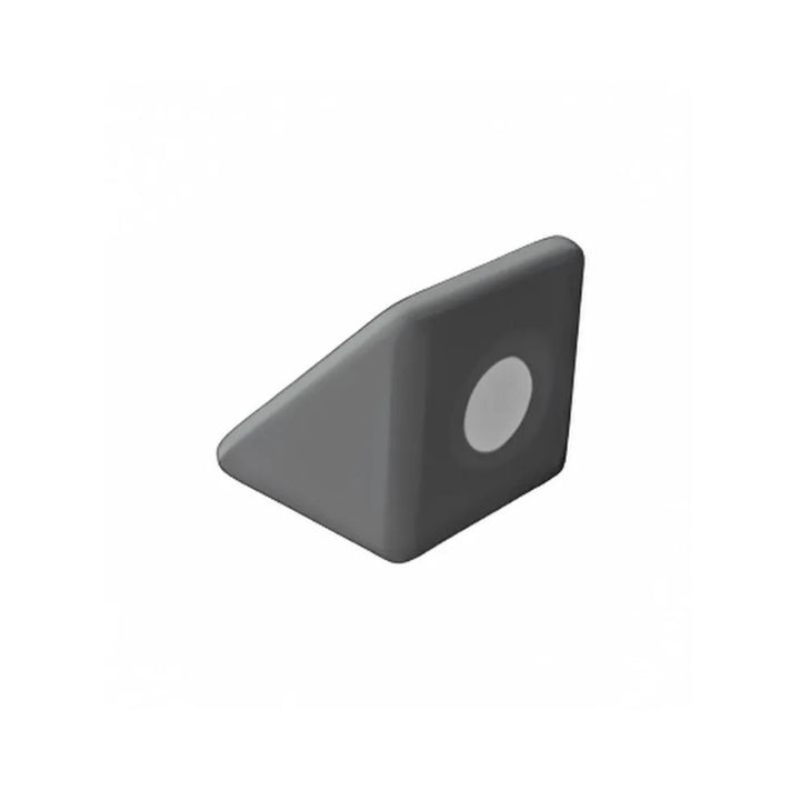 TUKI BIG Magnetic Foam Block grey triangle shape from the Builder 26 set - the shape that introduces angled connections, roof forms, and diagonal structural possibilities beyond the right-angle construction of the Builder 12; one of 7 Signature TUKI BIG shapes in the 26-element large-format magnetic foam construction set