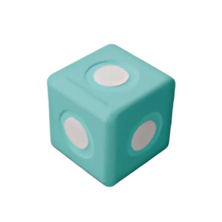 Single green cube from the TUKI Big Magnetic Foam Blocks Smart 240 set, showing the 10x10x10cm block size, soft EVA foam surface, and sealed neodymium magnet capsule