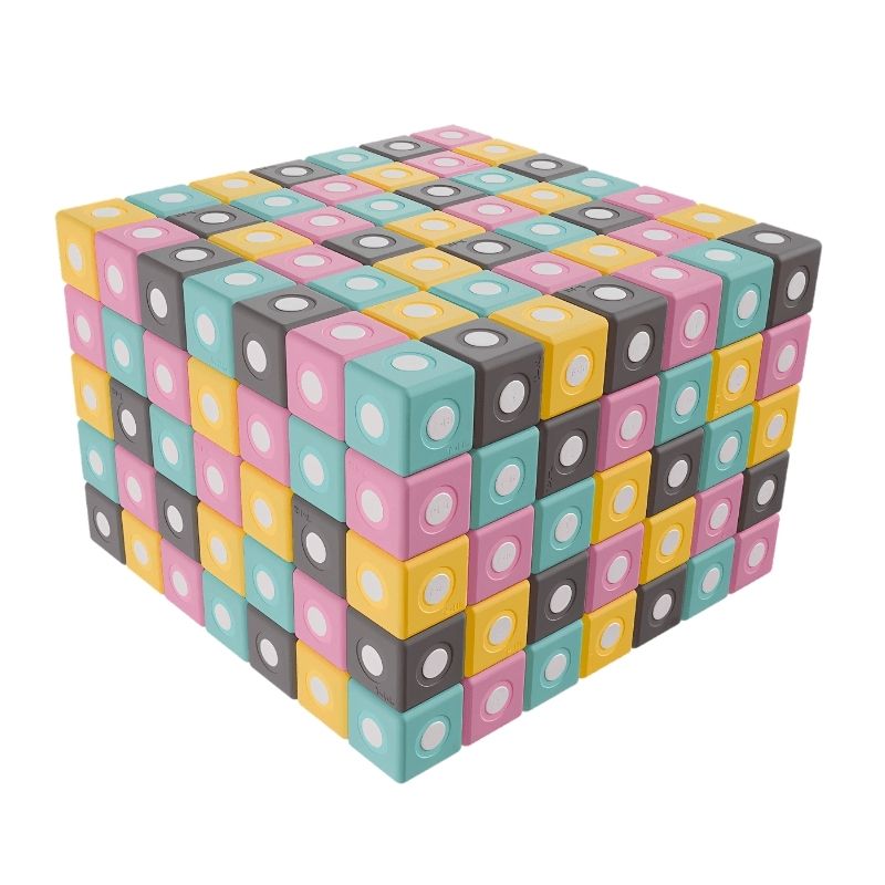TUKI Big Magnetic Foam Blocks Smart 280 full set in a clean landscape view, showing all 280 large-format pieces across four colours for public venues and therapy rooms