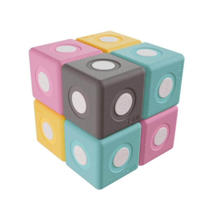 TUKI BIG Smart Magnetic Blocks Set Smart 10 clean landscape view showing all 10 large 10cm magnetic EVA foam blocks in 3 Smart shapes including the pyramid, the entry set to the TUKI SMART range available across Canada and the US