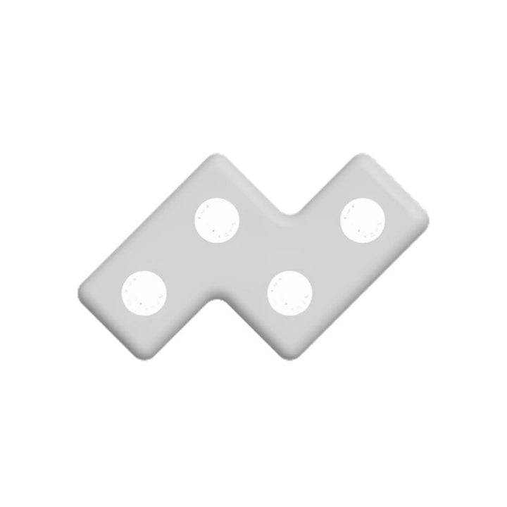 TUKI Regular Magnetic Foam Block grey Z-shape, one of the 7 Regular TUKI block shapes in the 26-element sensory construction set, showing the precision-dimensioned modular design that makes all shapes universally connectable