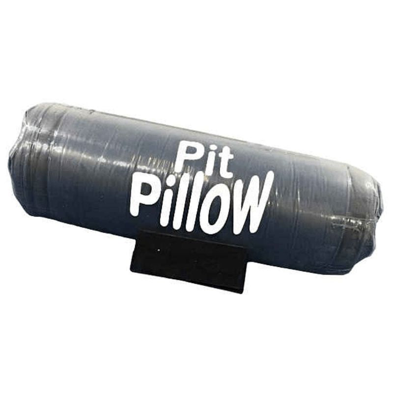 Tumbl Trak Pit Pillow in rolled storage position showing the compact profile of the vacuum-packable low-density foam gymnastics mat, demonstrating how the pit pillow can be stored and transported between stations