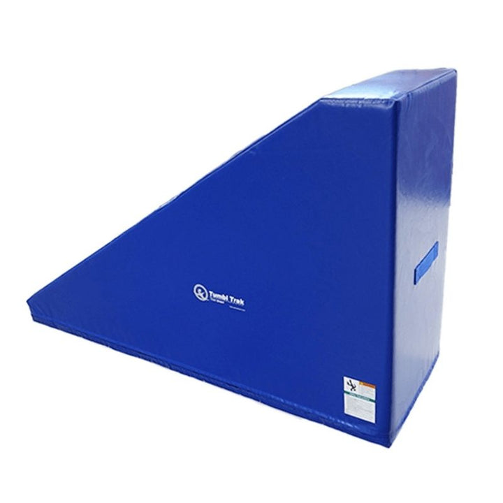 Tumbl Trak Smart Wedge showing the full 72x41x22in dense foam gymnastics skill progression block in landscape view, the three-angle training wedge designed by Al Fong for cast to handstand, giant swing progressions, and bar skill development
