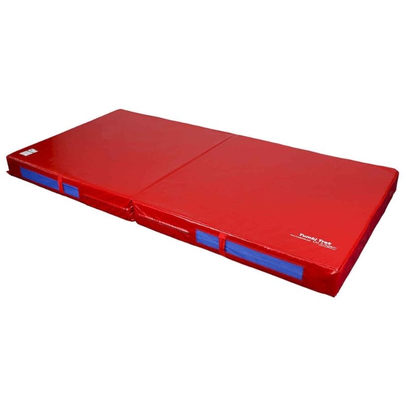 Tumbl Trak Soft Mats third landscape view showing the 5ft x 10ft x 8in size with 1.1 lbs/19 ILD single-density foam, the softest and most cushioning mat in the Tumbl Trak gymnastics mat range