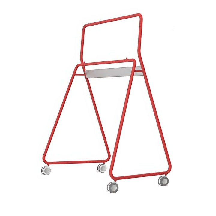 Official Vibe rolling mobile stand for the 55-inch Vibe Board S1 in Red, landscape view showing the bold colour option for dynamic classroom and meeting room deployments