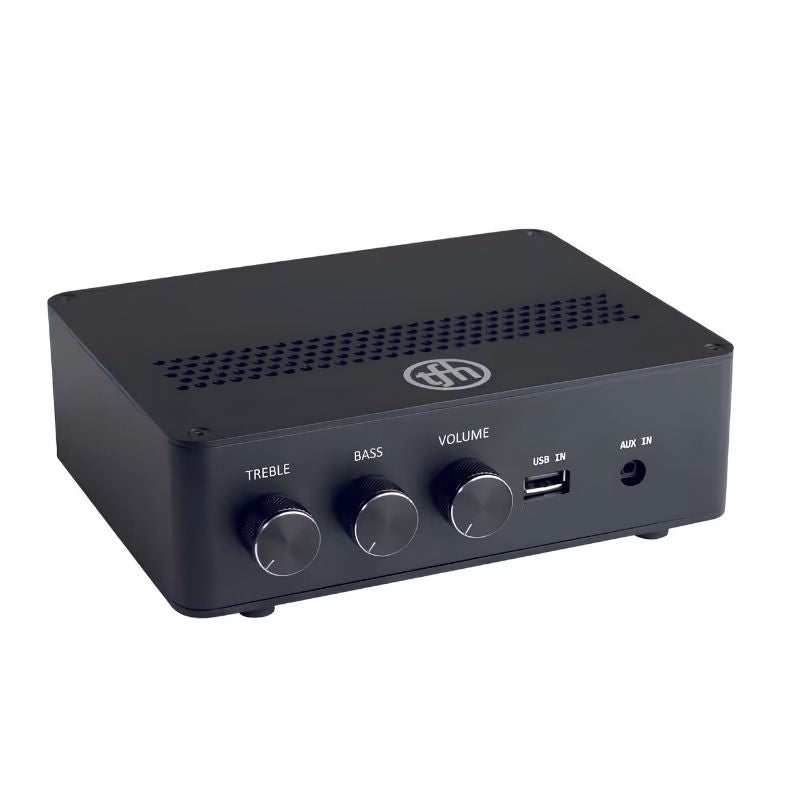 TFH Vibroacoustic Amplifier with treble, bass and volume dials plus USB and auxiliary inputs for Bluetooth sensory room sound