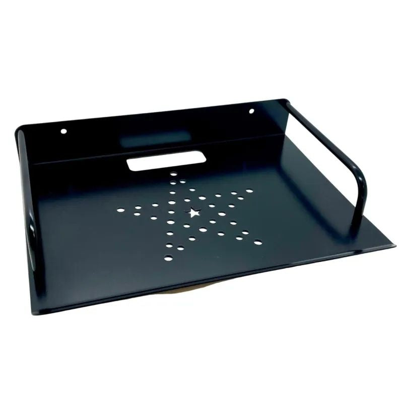 Wall-mounted shelf included with the TFH Vibroacoustic Amplifier, designed to hold the sensory room amplifier securely in place