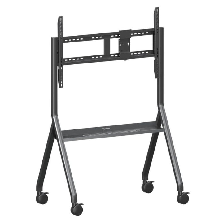 ViewSonic VB-STND-009 mobile cart displayed at an angle, highlighting the A-frame base and swivel casters
