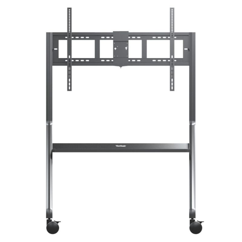 Front view of the ViewSonic VB-STND-009 height adjustable mobile cart with VESA mount for interactive displays