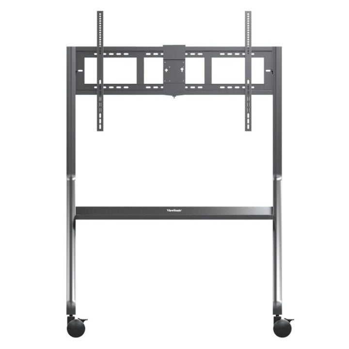 Front view of the ViewSonic VB-STND-009 height adjustable mobile cart with VESA mount for interactive displays