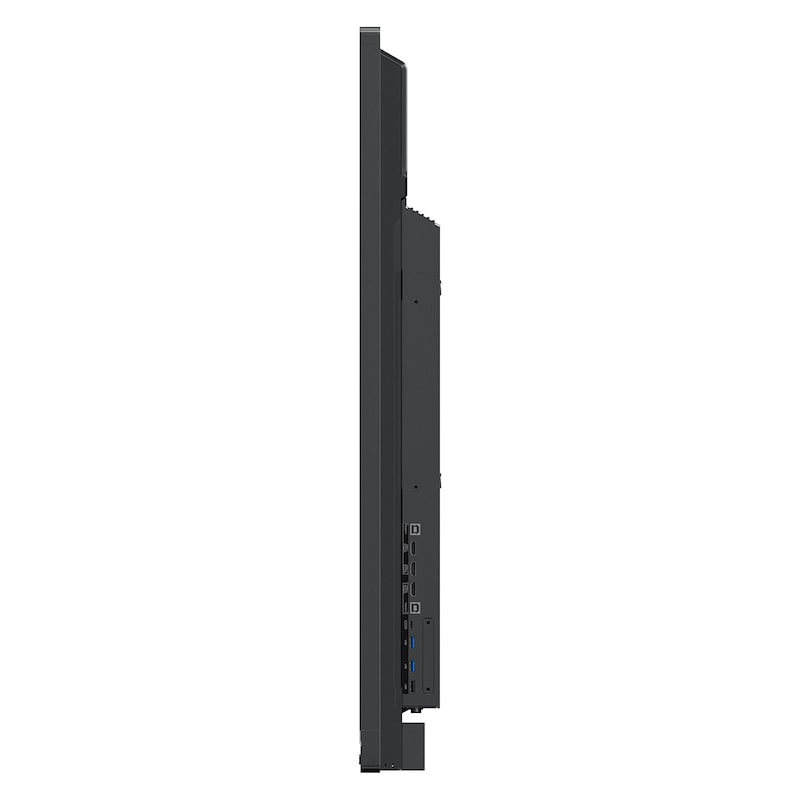 ViewSonic ViewBoard IFP5550 55" 4K interactive display, left side profile showing panel depth and handle