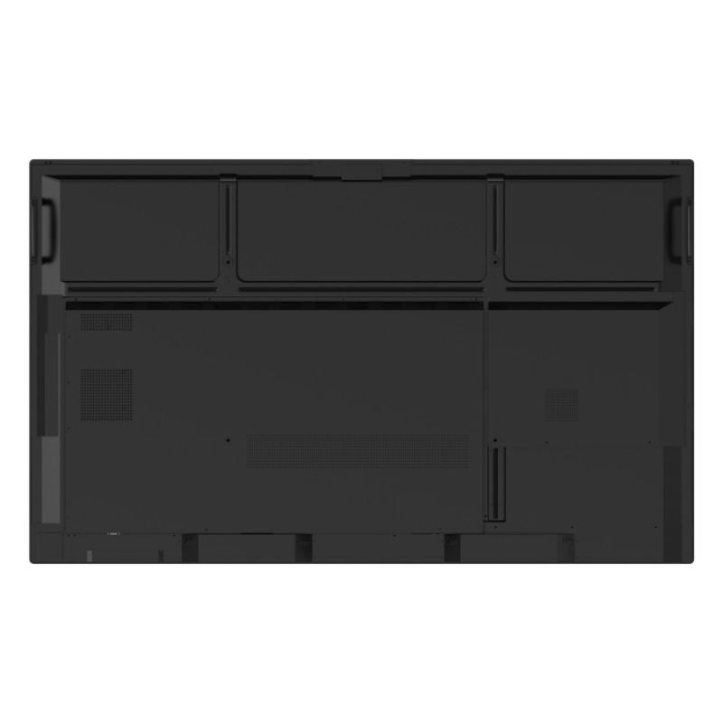 Rear view of the ViewSonic ViewBoard IFP63 Series interactive display, showing the VESA mounting panel and carry handles for classroom and boardroom installation