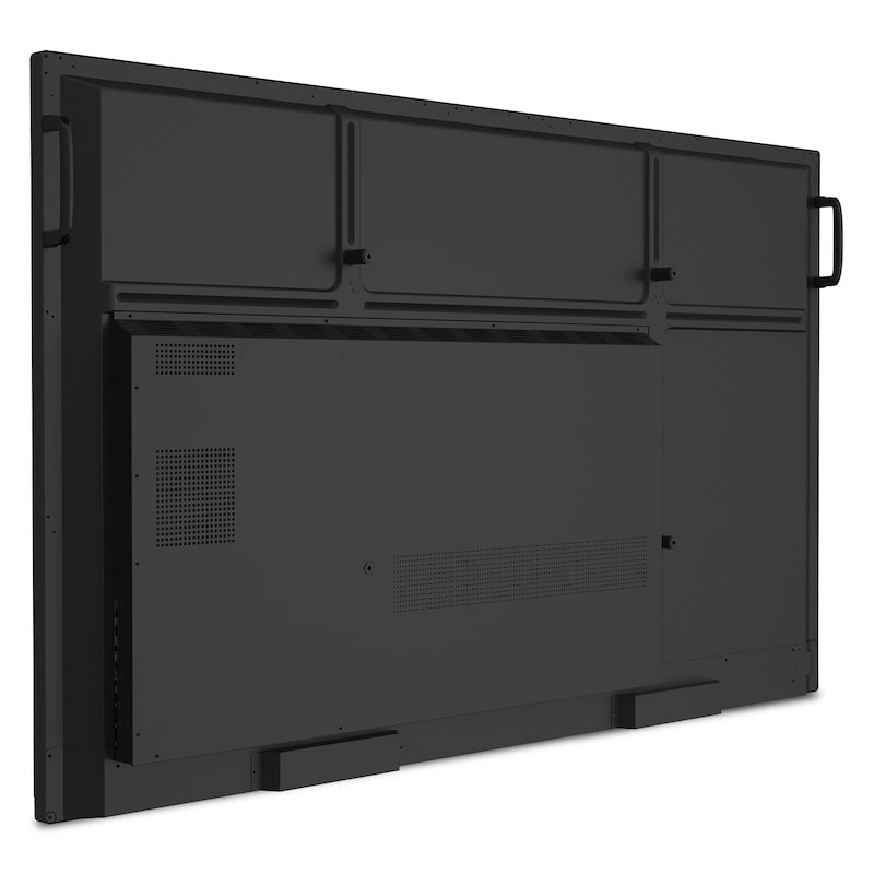 ViewSonic ViewBoard IFP6550 65" interactive flat panel, rear left angle showing connection panel