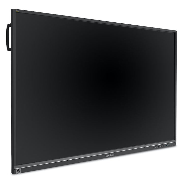 ViewSonic ViewBoard IFP6550 65" interactive display, front right angle showing touch surface and slim bezel
