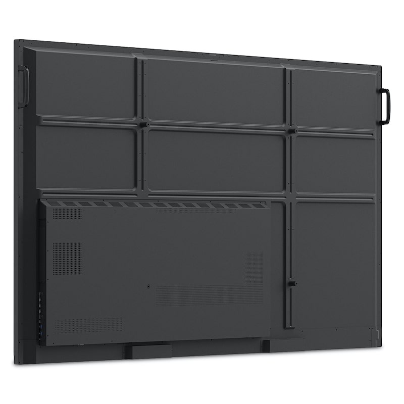 ViewSonic ViewBoard IFP8650 86" interactive display, rear left angle showing connectivity panel