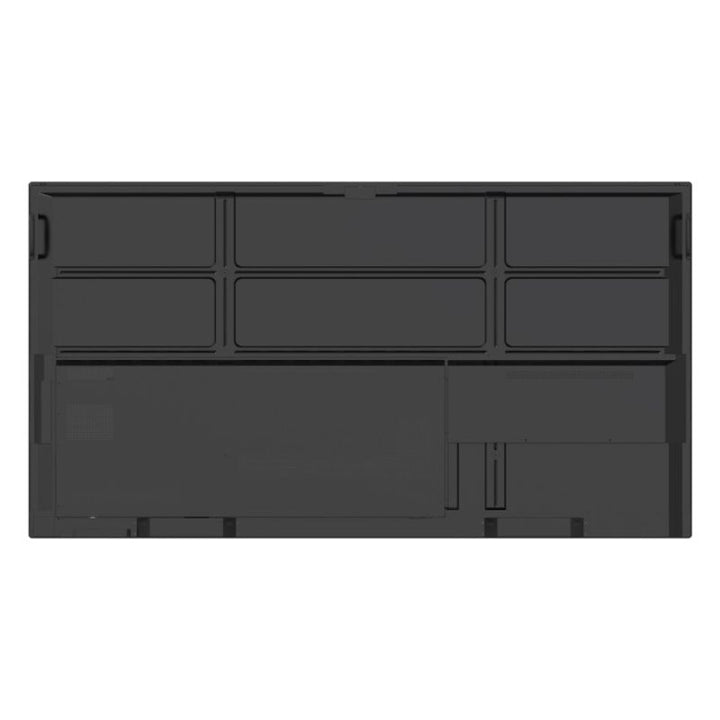 Rear view of the ViewSonic ViewBoard IFP8663 86 inch interactive display, showing the VESA mounting panel and carry handles for classroom and boardroom installation
