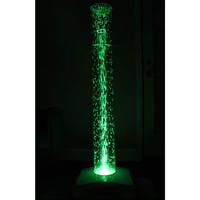 TFH Hurricane Tube waterless bubble tube glowing green in a calming sensory space