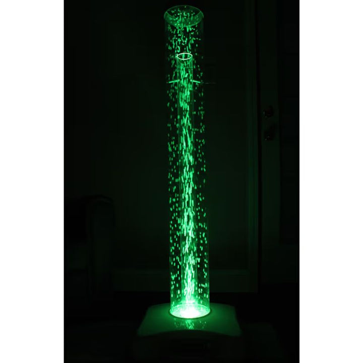 TFH Hurricane Tube waterless bubble tube glowing green in a calming sensory space