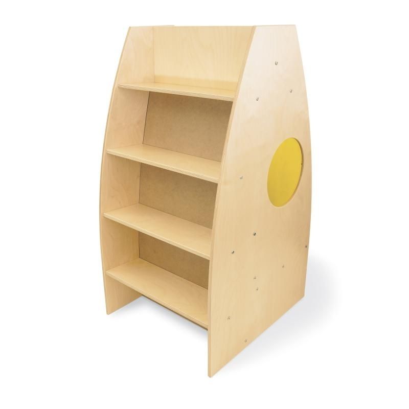 Rear clean product view of the Whitney Brothers Alone Zone showing the back bookcase panel, birch plywood construction, and non-toxic UV finish of the classroom quiet space chair